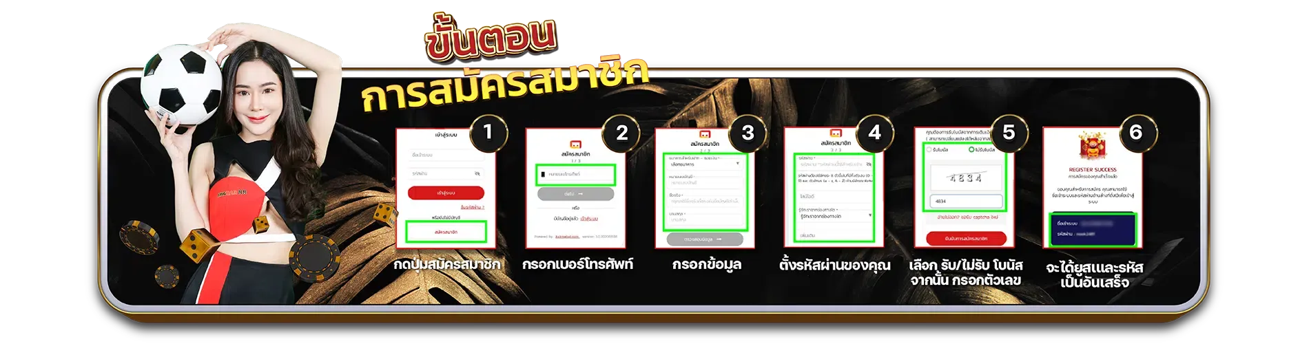 ขั้นตอน การสมัครสมาชิก